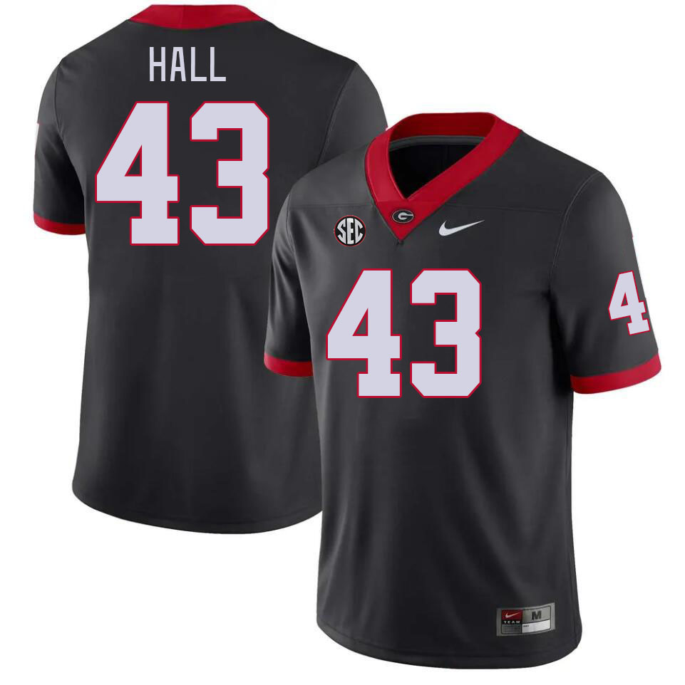 Men #43 Ali Hall Georgia Bulldogs College Football Jerseys Stitched-Black